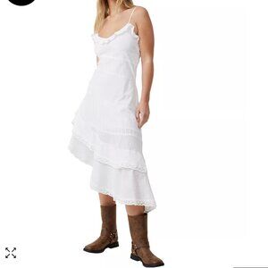 NEW Milly Spliced Asymmetrical Midi Dress